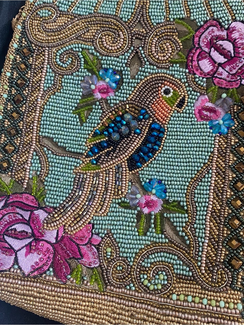 Mary Frances Pretty Parrot Beaded Crossbody Bag - Picture 3 of 15